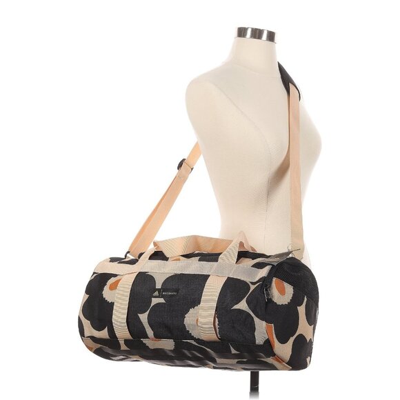 NWT Adidas x Merimekko Small Duffle in Unikko Black Halo Brushed Focus Orange - Picture 2 of 4